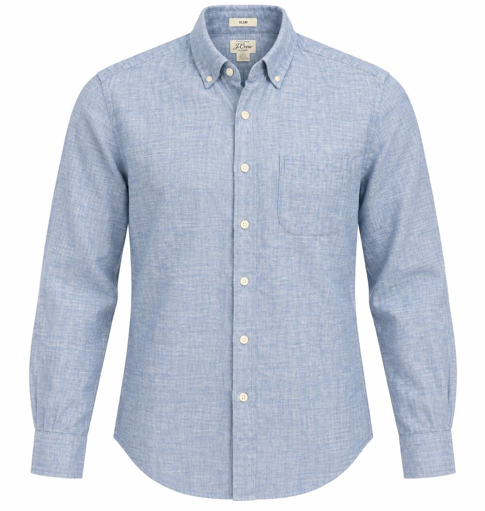 J.Crew Men’s Small Baird McNutt Linen Shirt Preppy Blue Slim Fit Button Down